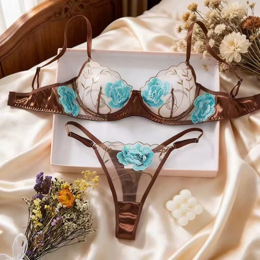 Brown Floral Lace