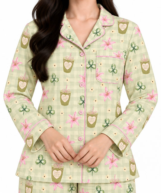Matcha Girl PJ Set