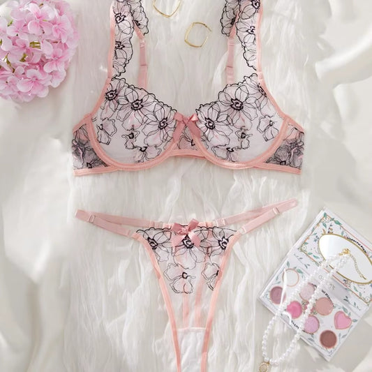 Pink Floral Lace