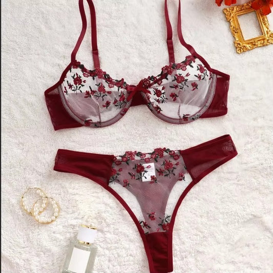Burgundy Floral Lace