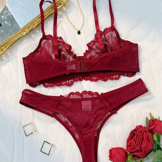 Maroon Floral Lace
