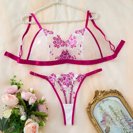 Hot Pink Floral Lace
