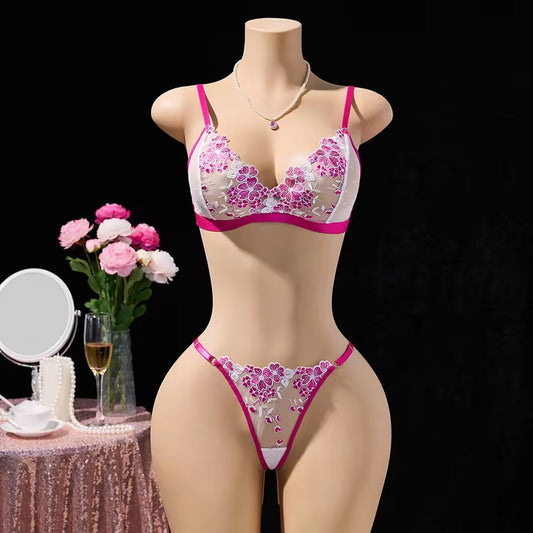 Hot Pink Floral Lace