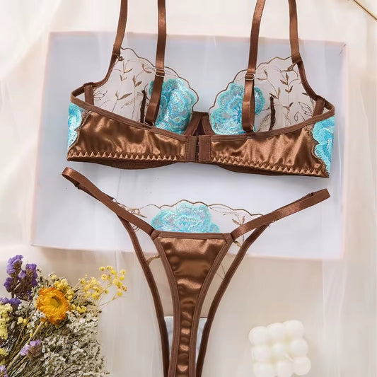 Brown Floral Lace